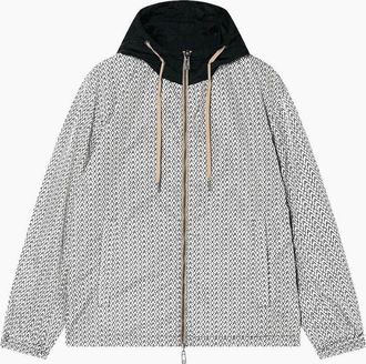 A|X Armani Exchange Mens Nylon Reversible Monogram Logo/Black Windbreaker Jacket - Size: Regular/36