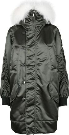 Dondup Dames, Mantels, Groen, Maat: XS Polyamide