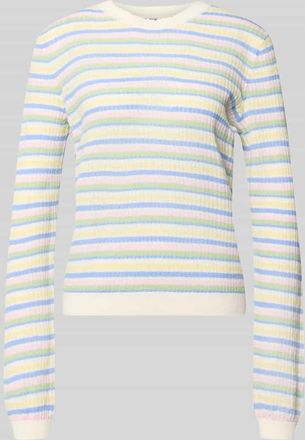 Pieces Regular Fit Strickpullover aus reiner Baumwolle Modell DIANA in Weiss, Gr&ouml;&szlig;e XL