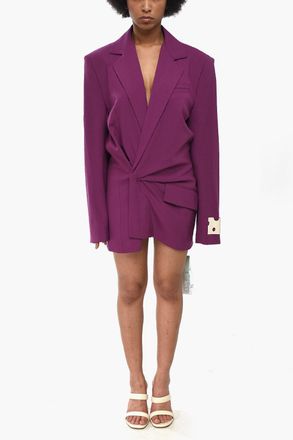Off-white SEASONAL Blazer Dress TWIST in Misto Lana Vergine Off-White