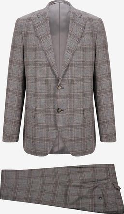 Caruso Karierter Jacquard-Anzug