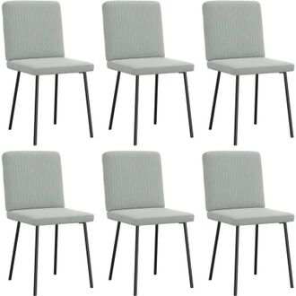 vidaXL Vidaxl - Sillas De Comedor Giratorias 6 Uds Terciopelo Gris Claro