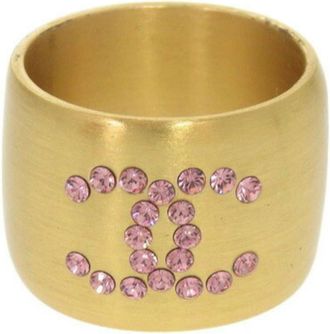 Chanel Gold Pink Gold Metal Band Ring (Pre-Owned)