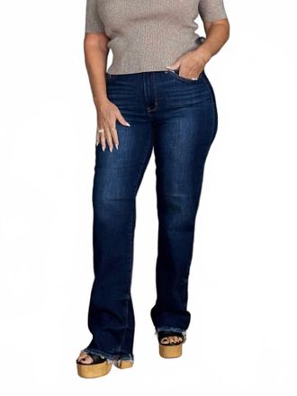 Judy Blue Straight To The Point Straight Leg Jeans In Dark Wash