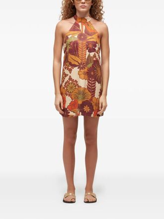 Osklen Garden Party mini-jurk met halternek - Beige