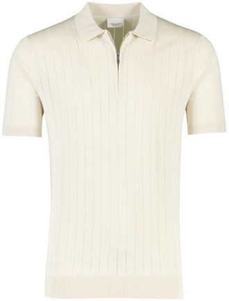 Profuomo Poloshirt met rits Profuomo normale fit creme