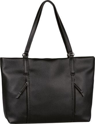 Tom Tailor Shopper TOM TAILOR Beca, Damen, Gr. B/H/T: 44cm x 30cm x 12cm, schwarz, Polyurethan, clean, gepflegt, unifarben, Taschen Shopper, aus hochwertigem Kun