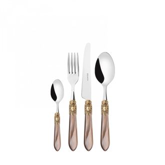 Bugatti Oxford Ghiera Dorata, Posate Set 24 Pz, Scatola Legno Weng&egrave;, Casa - Colore: Onice