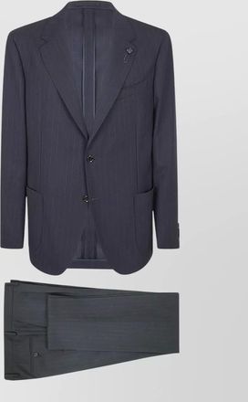 Lardini pinstriped virgin wool single breasted suit