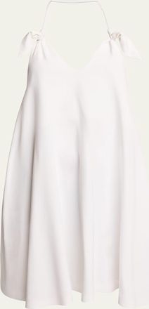 Loewe Halter Leather Knot Backless Mini Dress
