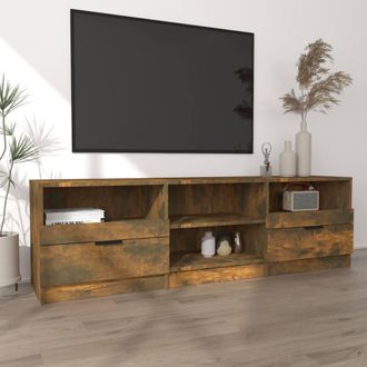 Berkfield Home TV Cabinet Smoked Oak 150x33.5x45 cm Engineered Wood in Brown