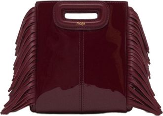 Maje Smooth leather mini M bag in Burgundy at Nordstrom, Size Medium