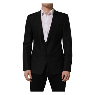 Dolce & Gabbana Blazers, male, Black, Size: L Single Breasted Blazer Jacket