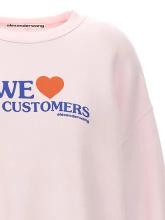 Alexander Wang Logo-Print Cotton Sweatshirt - Pink