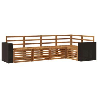 vidaXL Conjunto De Sof&aacute; Seccional 5 Pcs Natural Vidaxl