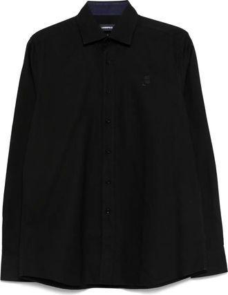 Karl Lagerfeld logo detail shirt - men - Cotton - 39 - Black