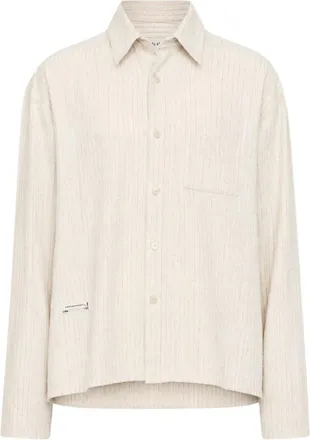 Song for the Mute Overhemden, Heren, Beige, L, Katoen, Cropped School Shirt