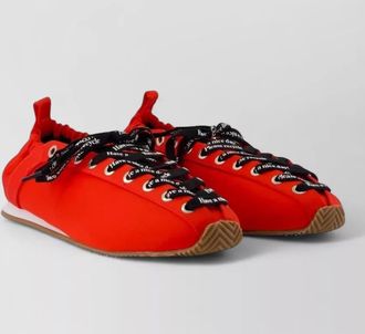 Ganni satin lace-up ballerina sneakers