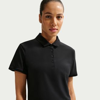 Nike Womens Victory Dri-FIT Short-Sleeve Cropped Golf Polo in Black | IH0519-010