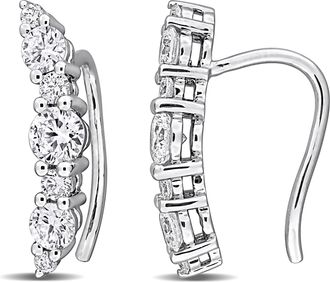 Mimi & Max Created Forever 1 - 1 1/3ct TW Lab-Grown Diamond Climber Earrings Sterling Silver