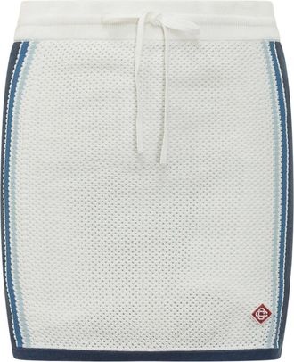 Casablanca Mesh Stripe Mini Rok - Dames - Korte rokken - Wit - M - Katoen - Rokken