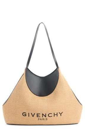 Givenchy Medium Facet Straw & Leather Tote in Natural at Nordstrom