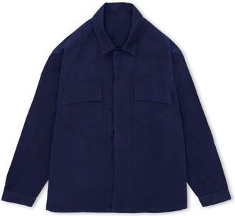Fortela Mark Cotton Cerato Overshirt in Blue at Nordstrom, Size 54 Eu