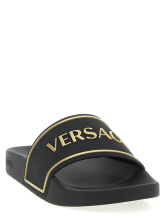 Versace Thermoplastic Polyurethane Logo Slide - Black