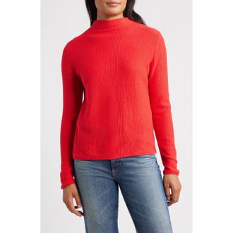 Nic+Zoe Pixel Mock Neck Sweater in Scarlet at Nordstrom Rack, Size X-Small