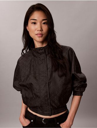 Calvin Klein Jeans Calvin Klein Womens Emblem Logo Jacquard Windbreaker - Black - XL