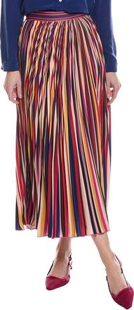 Farm Rio Farm Rio Diagonal Stripes Multicolor Pleated Maxi Skirt
