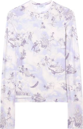 Off-white T-shirt con stampa grafica - Viola