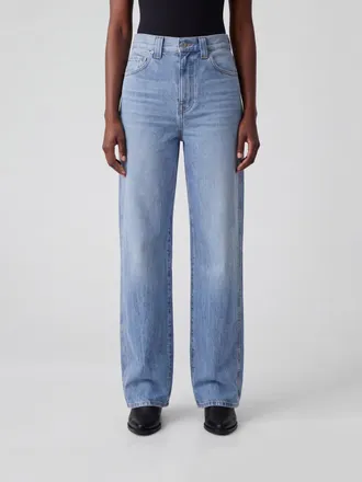 Khaite Jeans straight in denim stretch a vita media