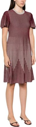 Emporio Armani Abito Midi a Righe - - Dresses - Donna - Rosso - S