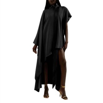Taller Marmo California Kaftan Dress In Black