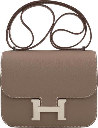 Herm&egrave;s Etoupe Epsom Constance 18 cm with Palladium Hardware