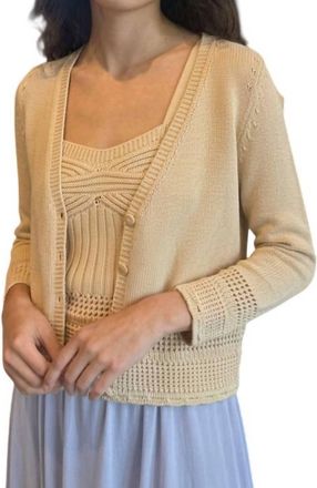 Autumn Cashmere Womens Scallop Edge Cardigan In Beige
