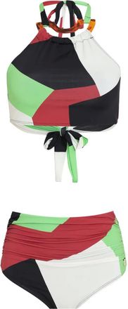 Brigitte Set bikini con stampa geometrica - Rosso