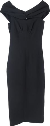 Emilia Wickstead Padma Off-Shoulder Midi Dress in Black Polyester