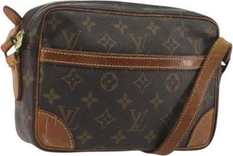 Louis Vuitton Pre-owned Monogram Canvas Shoulder Bag - Dames - Vintage Schoudertas - Bruin - ONE Size - Leer - Vintage