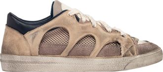 Santha Taupe Love Park Paura Monster Suede Sneakers