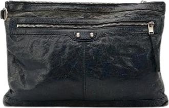 Balenciaga Pre-owned Pochette City - Dames - Vintage Clutch - Blauw - ONE Size - Leer - Vintage