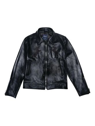 United Rivers Chesapeake River horse-motif leather jacket - Zwart