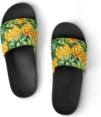 Generic Pineapples Shower Shoes Slipper for Women Men Beach Slippers Quick Drying Non Slip Open-Toe Sandals
