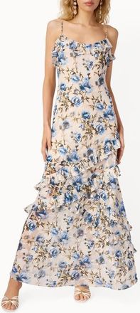 Cami NYC Elouisa Floral Burnout Ruffle Tiered Dress in Daydream at Nordstrom, Size 00