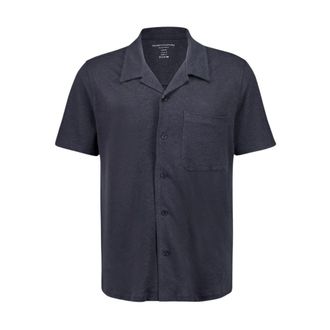 Majestic Filatures Donkergrijze Linnen Shirt Korte Mouw - Heren - Korte mouwen Overhemden - Grijs - 2XL - Linnen - Overhemden