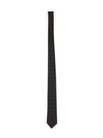 Ferragamo Black Gancini Geometric Tie