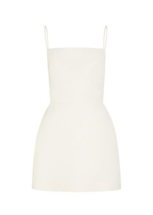 Calvin Klein Henrietta Open-back Canvas Mini Dress - Off White - 44 (UK12 / M)