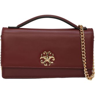 Gorski Top Handle Purse with Crossbody Chain in Burgundy at Nordstrom