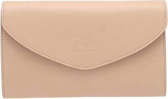 IL BISONTE Stijlvolle leren clutch met schouderband - Dames - Clutches - Beige - ONE Size - Leer - Tassen